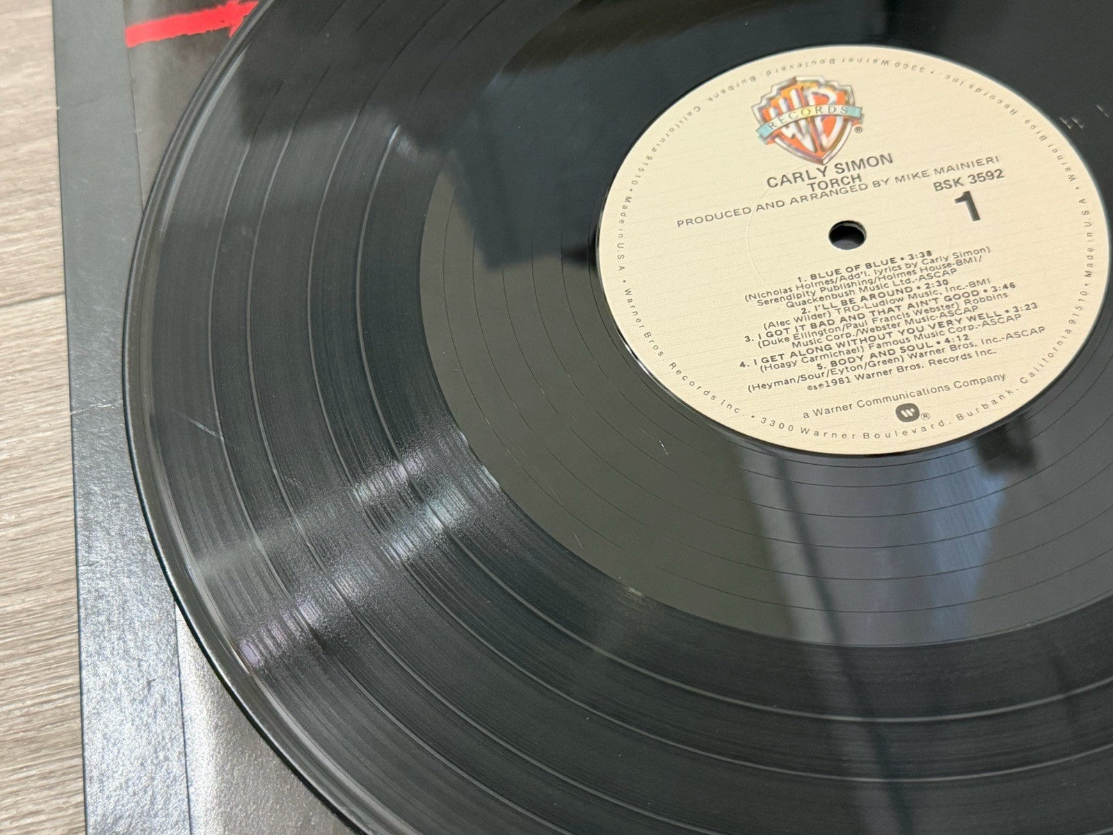 Carly Simon - Torch, Vinyl LP, First Pressing, 1981, Warner Bros., BSK3592