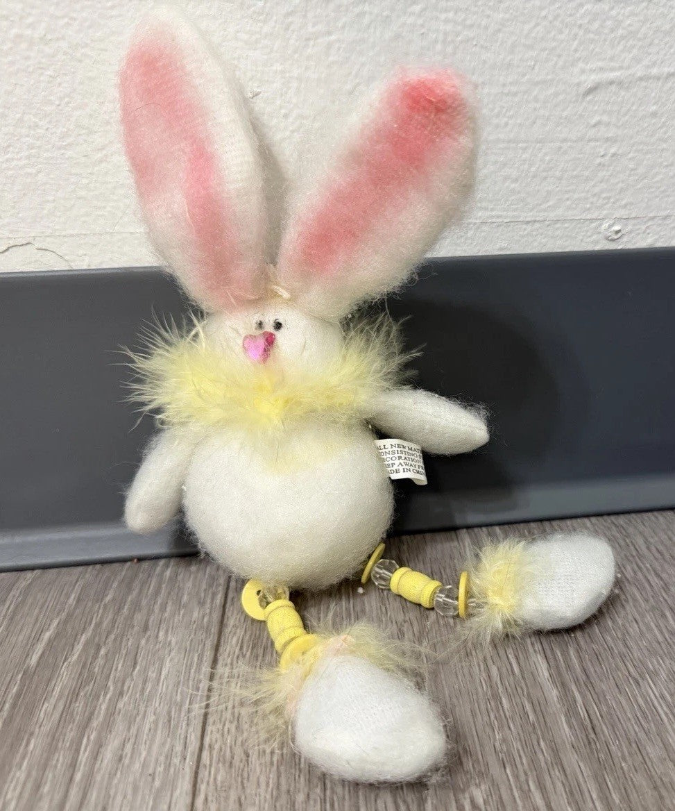 Cute Bunny Decoration With Heart Nose & Buttons On His Legs Easter/Spring Decor