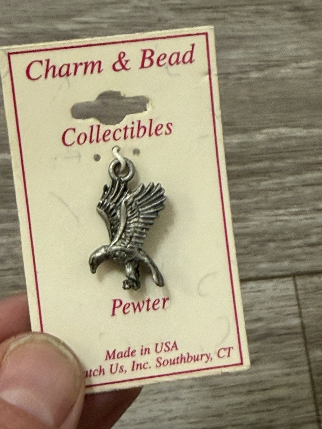 NEW Vintage Pewter Flying Eagle Bird Charm For Bracelets Or Crafts