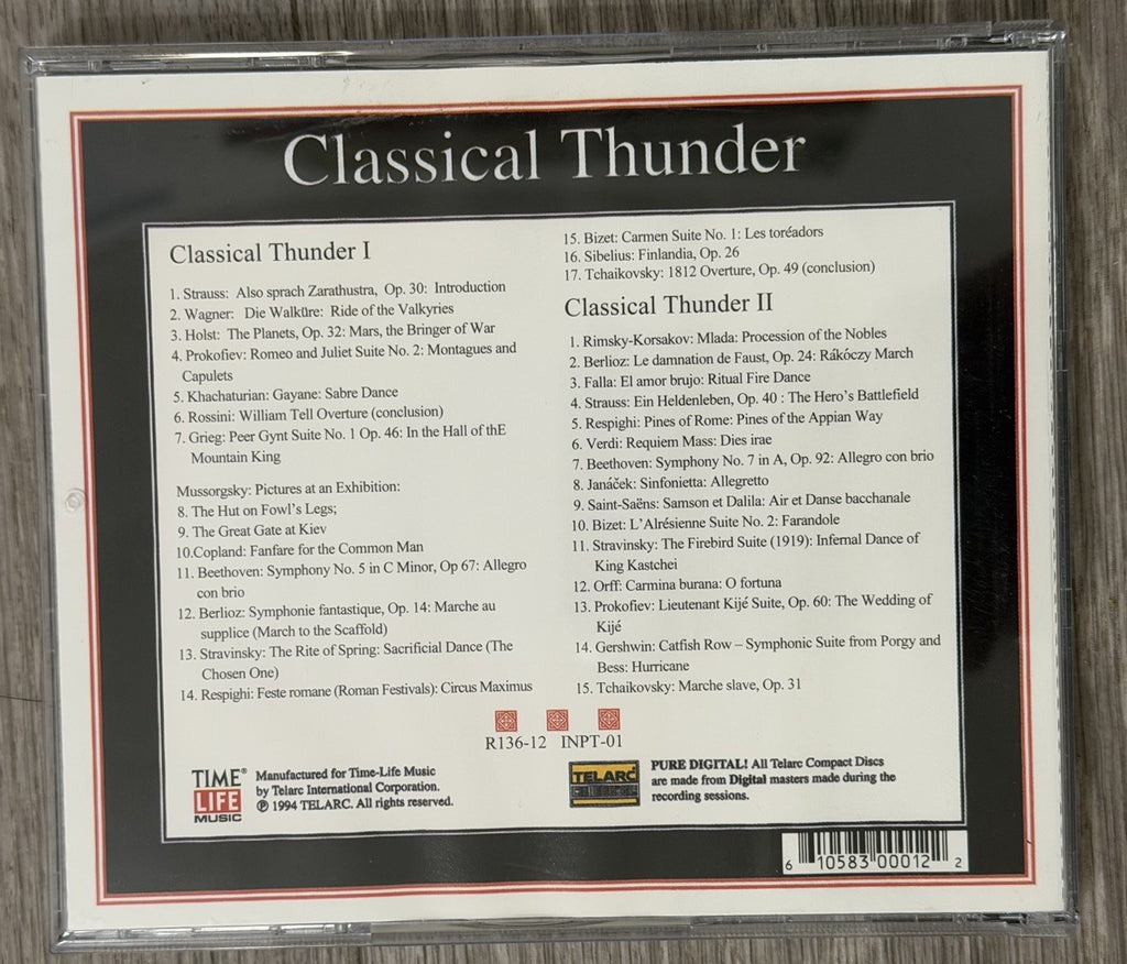 Classical Thunder CD The Time Life Library Of  Classical Favorites  VG+ VTG 1994