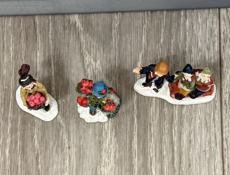 Christmas Village People " Lot of 3 Figures Holiday Decorations Figurines