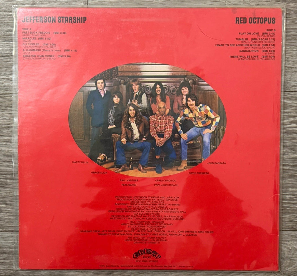 JEFFERSON STARSHIP - Red Octopus (1975) - 12" Vinyl Record LP Good