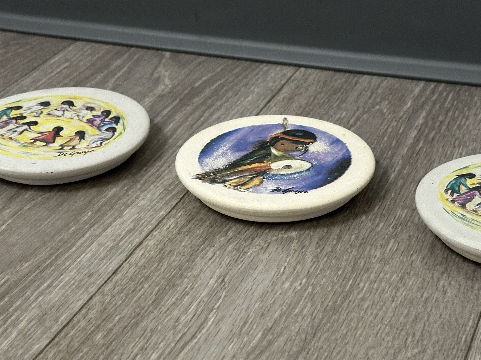 Ted DeGrazia Sandstone Creations Coasters Southwestern Style Children 4.25"