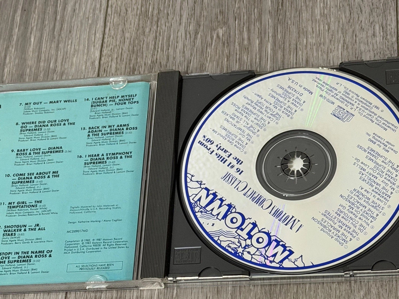16 #1 HITS FROM THE EARLY 60's Supremes Temptations CD Cracked Case