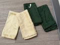 6 Cloth Napkins Cream & Green Festive Fall Holiday Jaclyn Smith Traditions