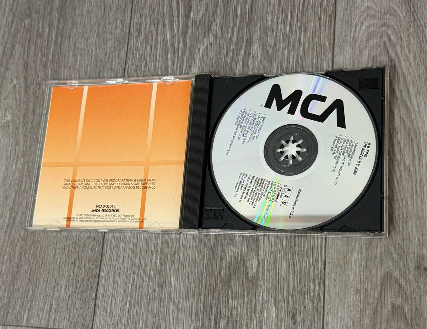 VINTAGE CD The Best of B.B. King MCAD-31040 Contains 9 songs VG+ 1987