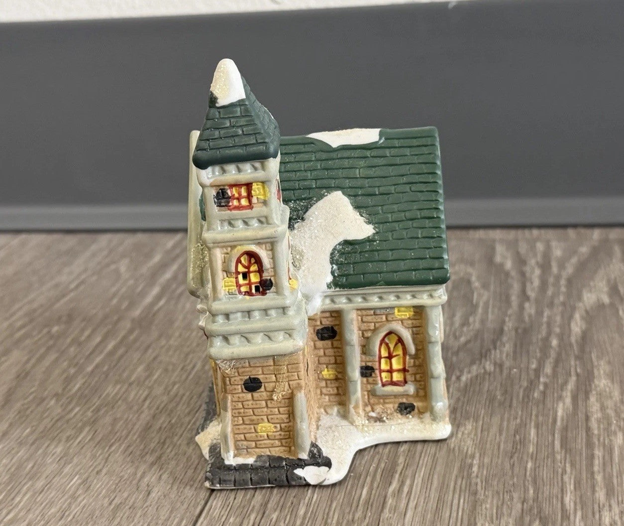 BROKEN- Vintage Small Porcelain Church For Christmas Village