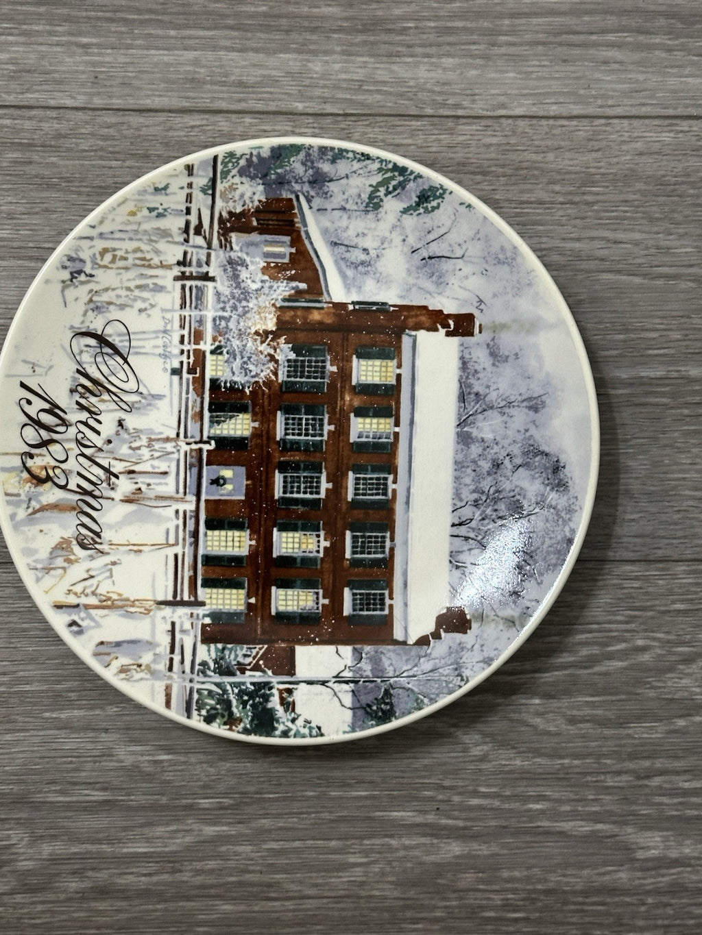 Vintage David Coolidge Collectible Christmas Plate Smuckers 1983 Boarding House