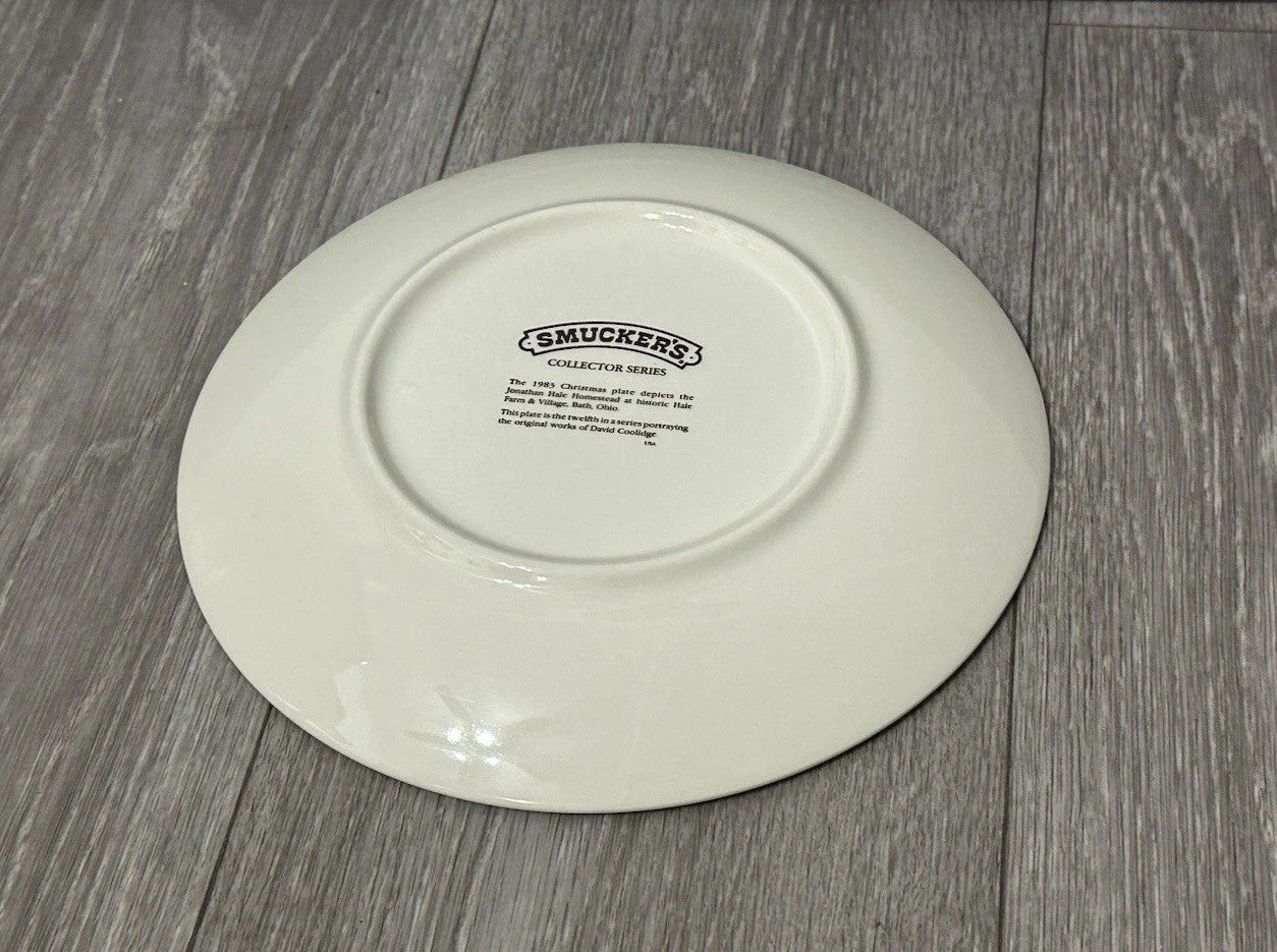 Vintage David Coolidge Collectible Christmas Plate Smuckers 1983 Boarding House