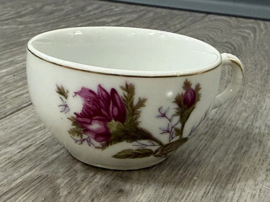 Vintage Small Teacup Moss Rose Design - Cup Only - No Saucer - Made In Japan