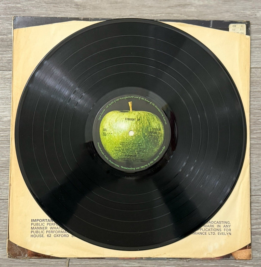 BADFINGER Straight Up LP Apple 1972 Stereo EARLIEST EVER UK 1st Press VG