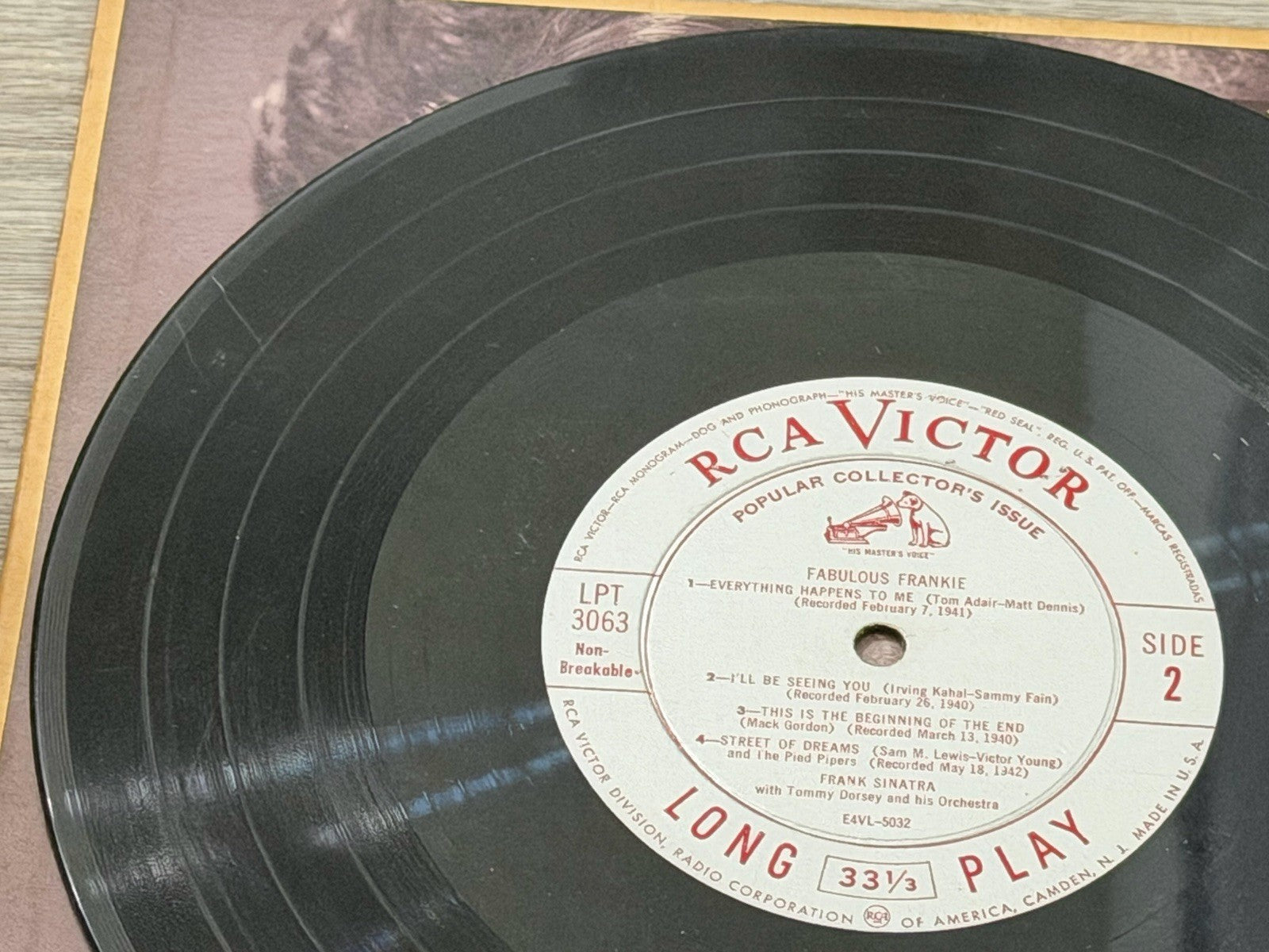 Fabulous Frankie ~ Frank Sinatra LPT3063 RCA  33 Record