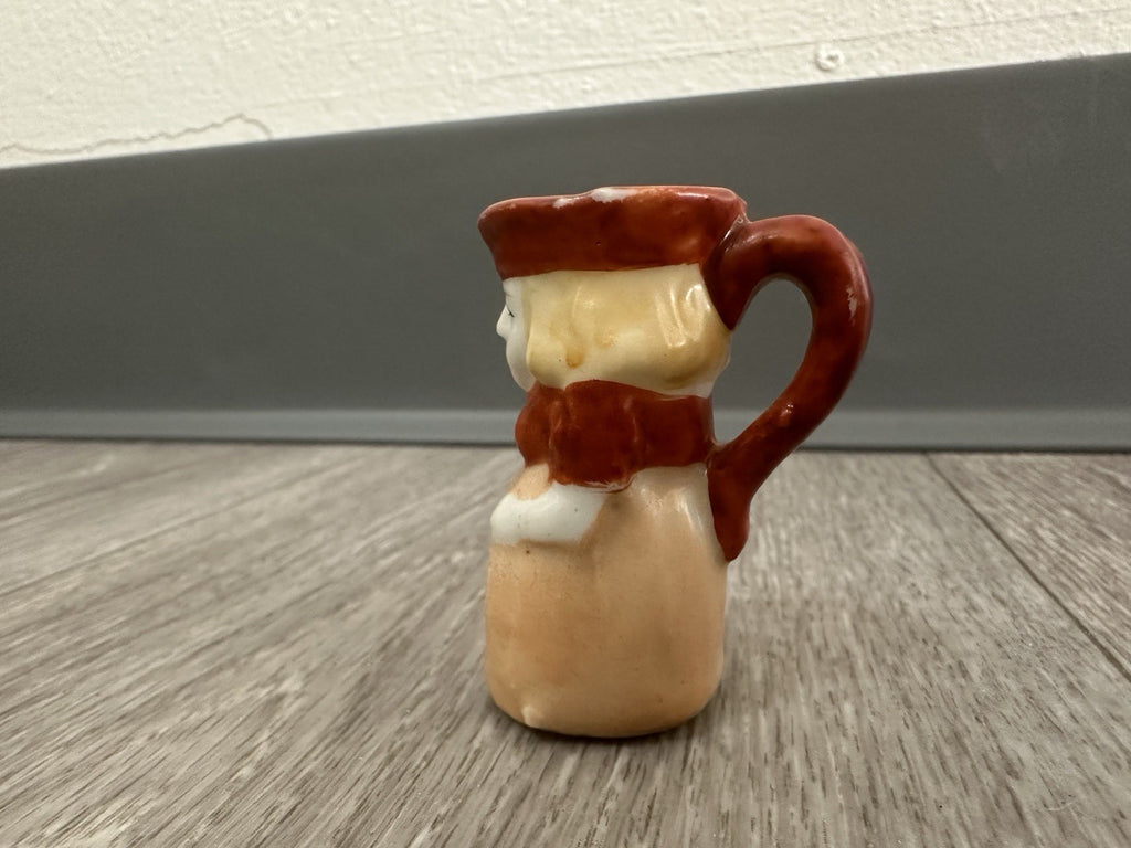 Vintage Miniature 2 Inch Toby Pitcher Jug Full Figure Lady Made in Japan