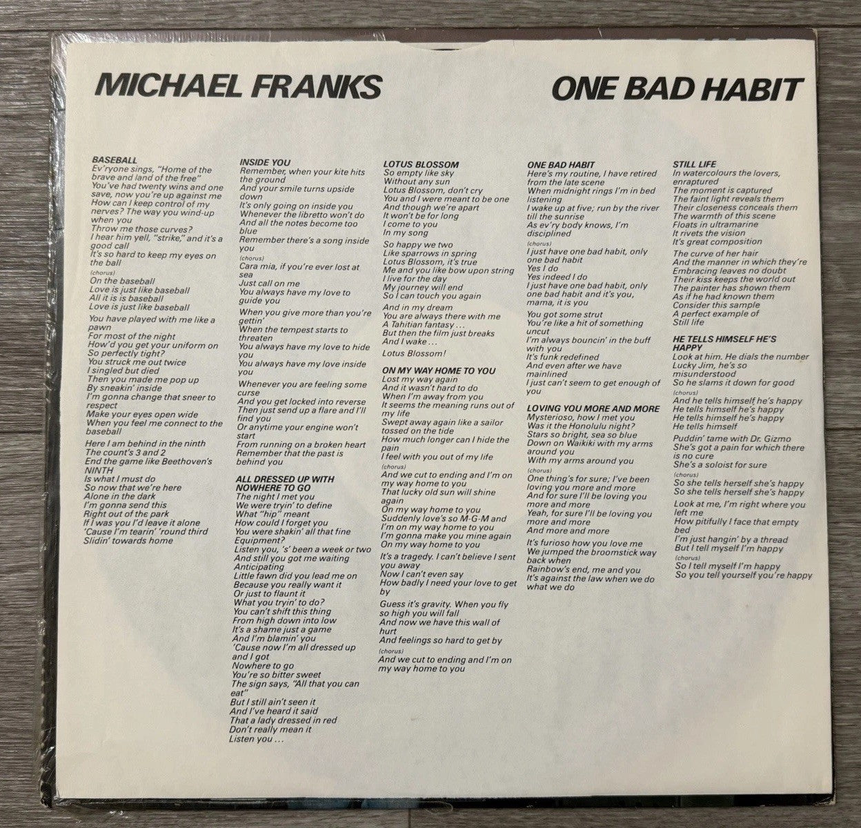Michael Franks One Bad Habit Vinyl BSK-3427