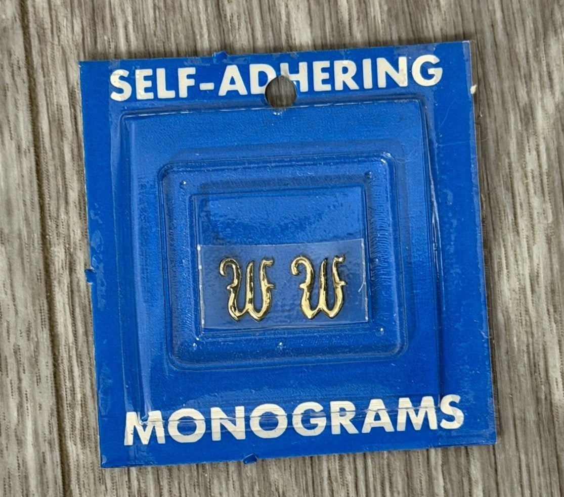 NEW Vintage Self Adhering Monograms Letter W Hallmark Monogram Company Craft
