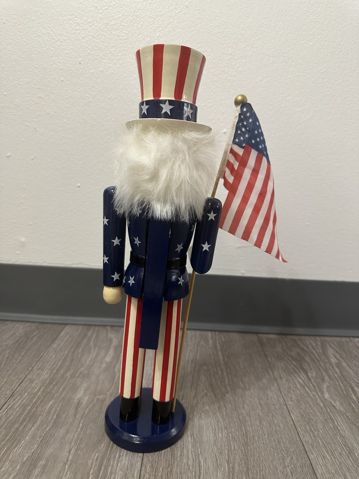 Americana Stars & Stripes Nutcracker Red White & Blue American Flag 14 3/4” EUC