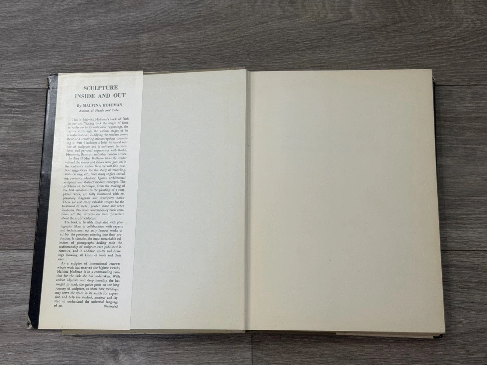 Sculpture, Inside and Out, by Malvina Hoffman, 1st, HBDJ, 1939, Illustrated VTG