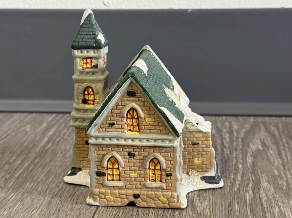 BROKEN- Vintage Small Porcelain Church For Christmas Village