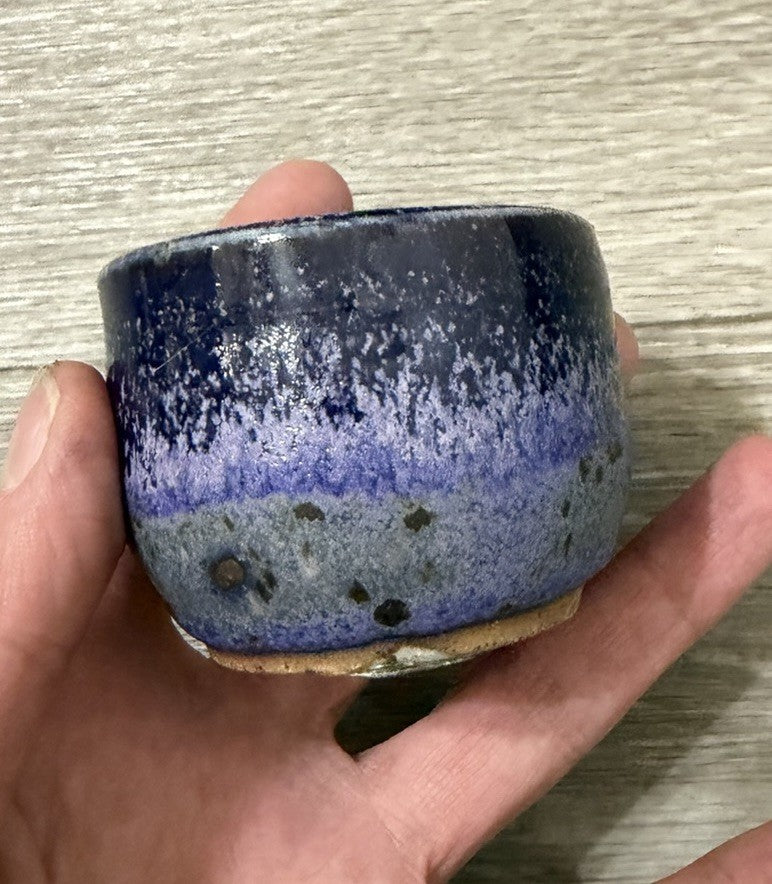 Purple & Blue Gradient Ceramic Sake / Tea Cup Small Handheld Decor