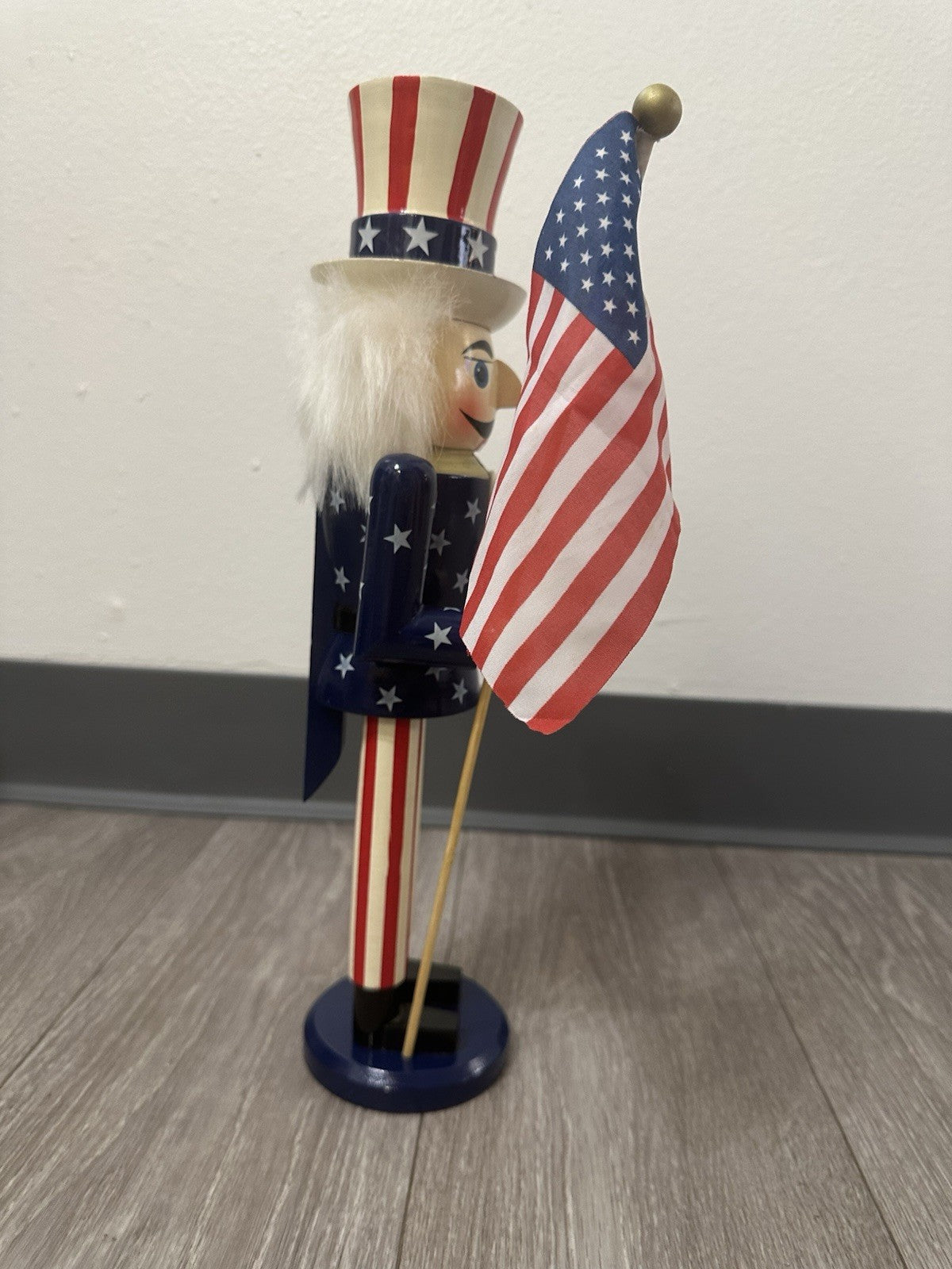 Americana Stars & Stripes Nutcracker Red White & Blue American Flag 14 3/4” EUC