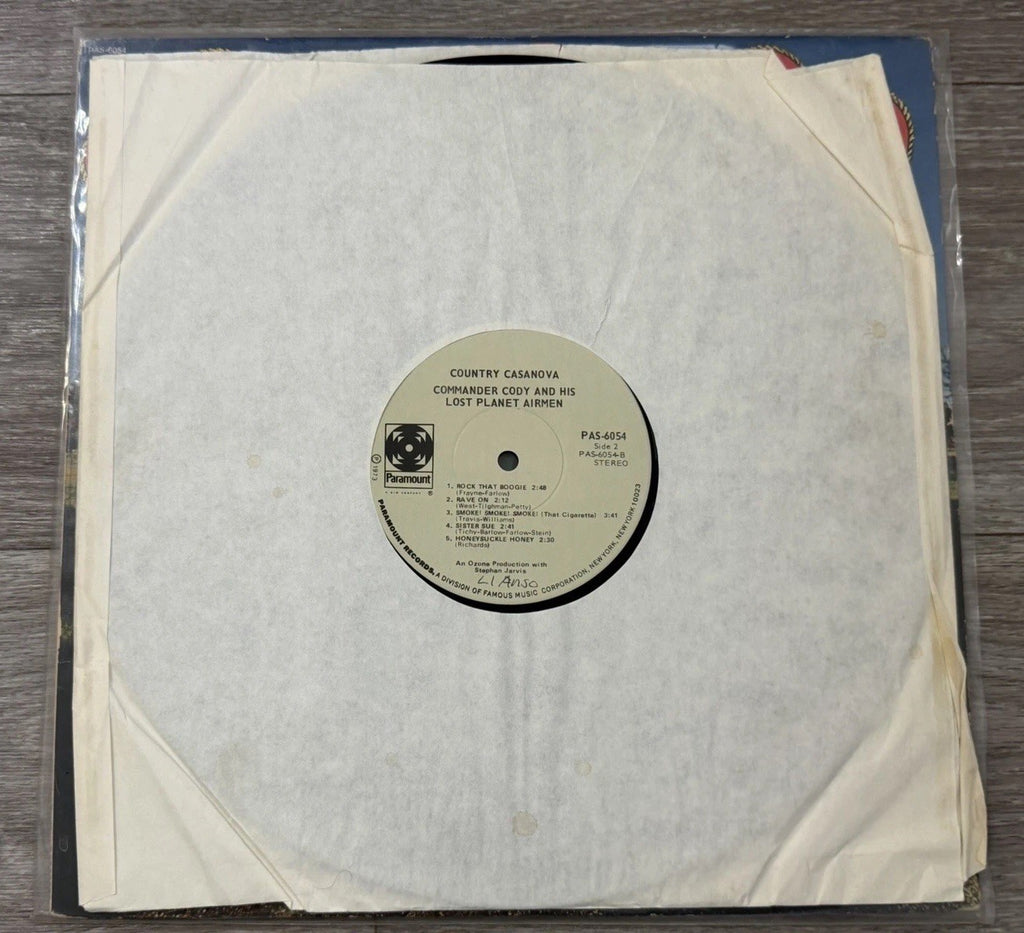 Commander Cody & His Lost Planet Airmen Country Casanova LP VG Paramount (1973)