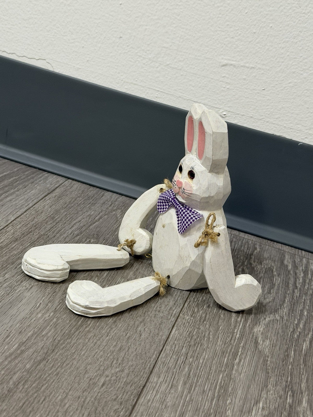 Wooden Bunny Rabbit Shelf Sitter Toy Vintage Terry’s Village Easter Needs Repair