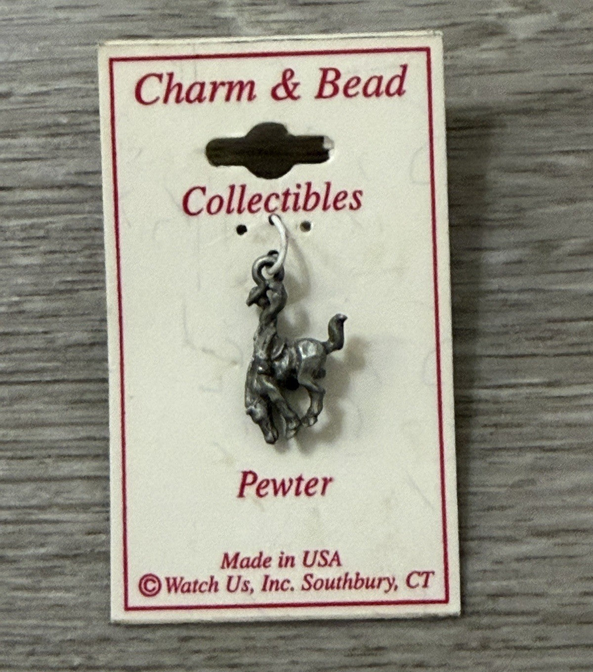 NEW Vintage Pewter Charm Cowboy And Horse Western