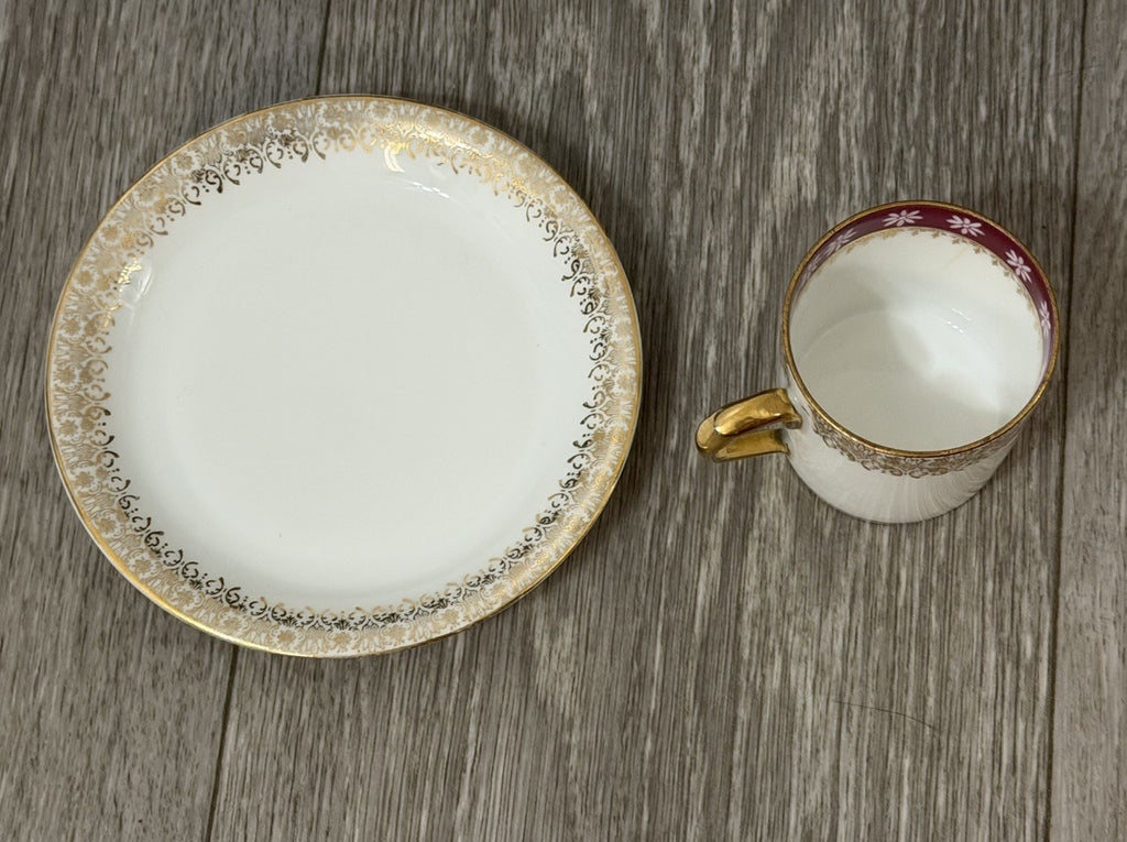 Small Size Antique CT Altwasser Germany Porcelain Tea Cup & Saucer Set Gold Trim
