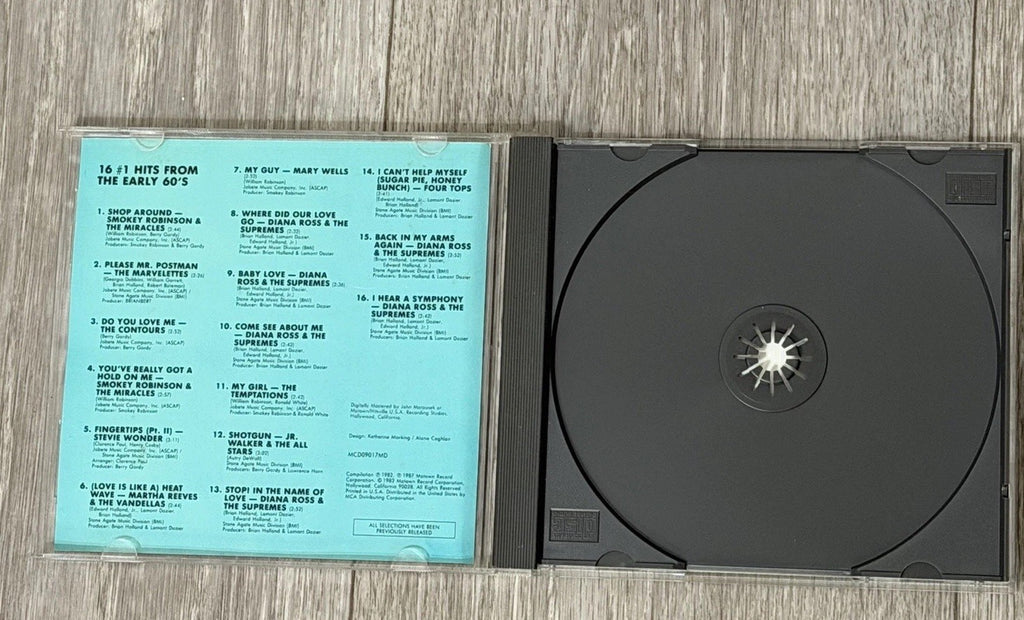 16 #1 HITS FROM THE EARLY 60's Supremes Temptations CD Cracked Case