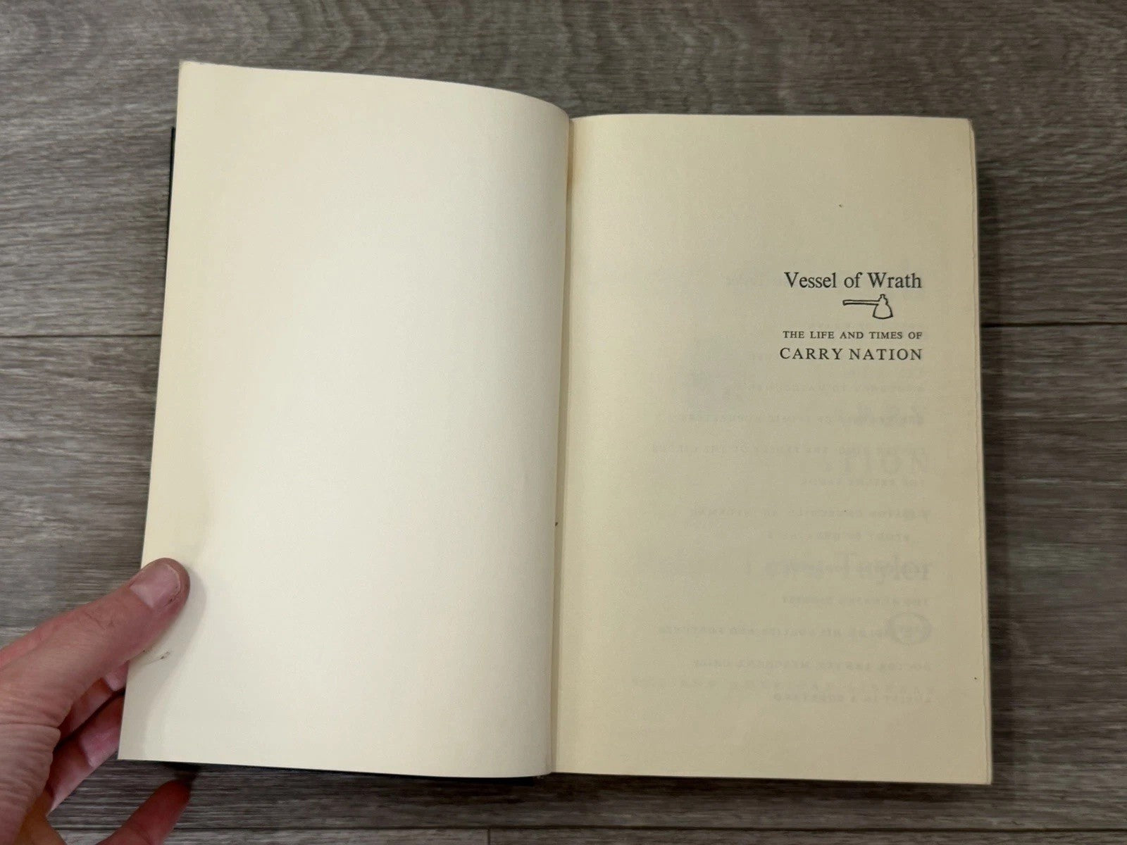 Vessel of Wrath  The Life and Times of Carry Nation Robert Taylor 1966 HCDJ BCE