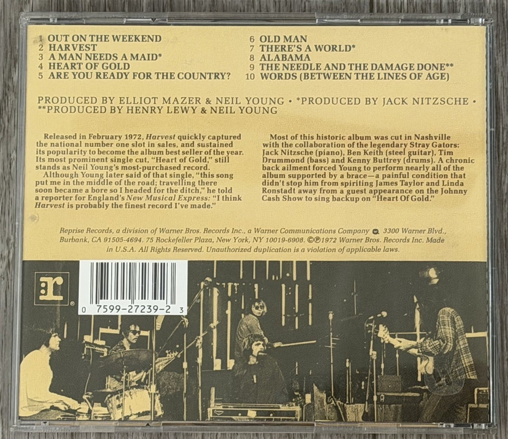 Neil Young: Harvest CD 1972 2277-2 REPRISE VG+ Used