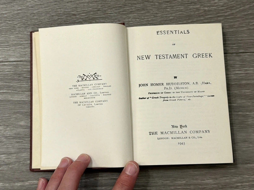 Essentials of New Testament Greek 1943 Reissue John Homer Huddilston BIBLE STUDY