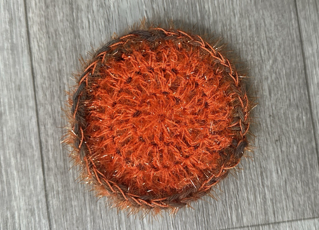 Handmade Crocheted Pumpkin Scrubber Set | 2 Pumpkin & 1 Dual-Sided Round Scrubby