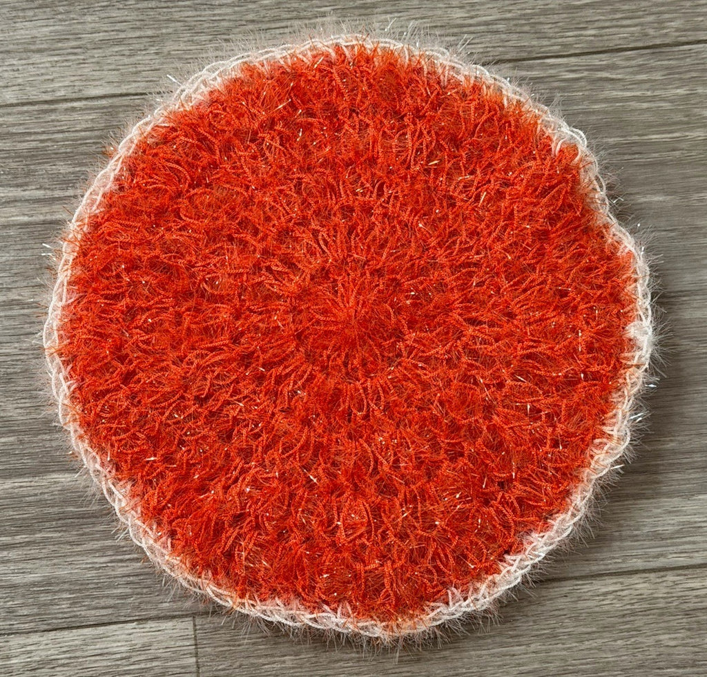 Lrg Double Sided Orange Sparkle Pot Scrubber Scourer Cleaning Pad Scrubby 6.75”