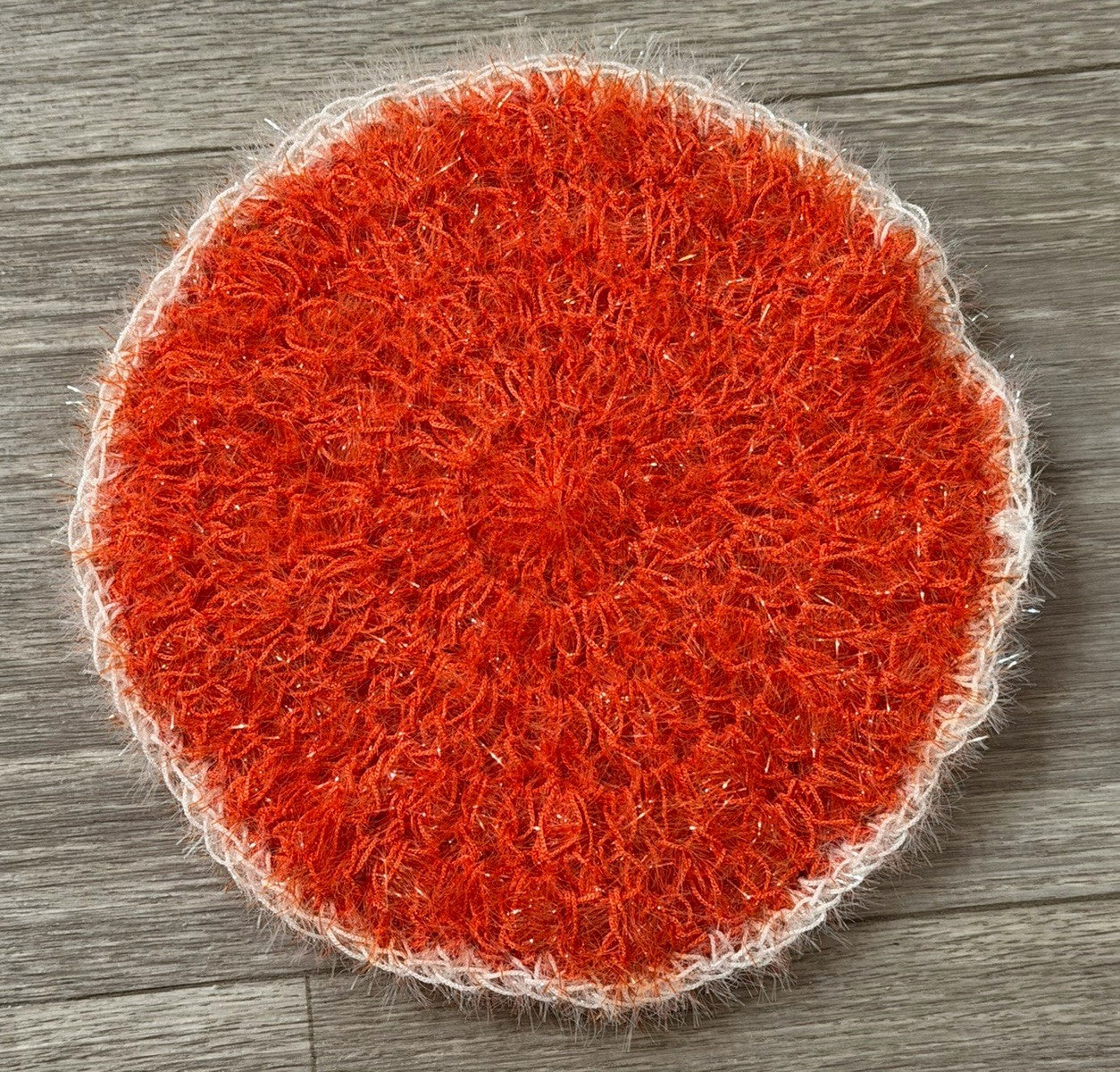 Lrg Double Sided Orange Sparkle Pot Scrubber Scourer Cleaning Pad Scrubby 6.75”