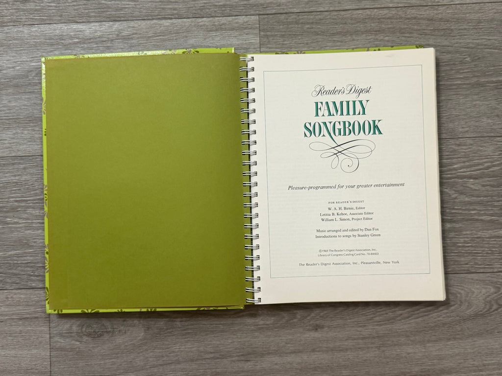 Reader's Digest Family Songbook Hardcover 1981 Vintage Sheet Music Song Book...