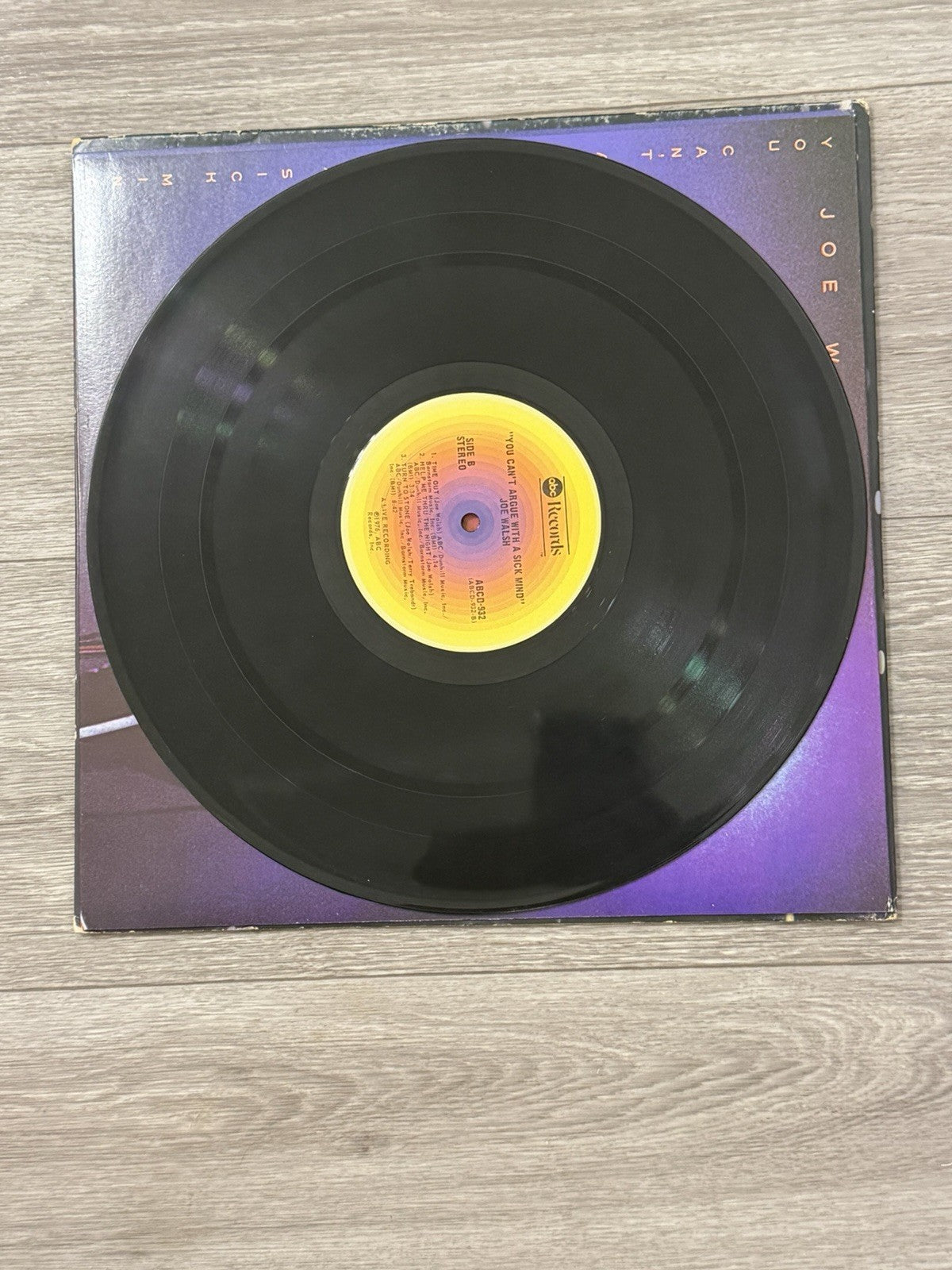Joe Walsh Vinyl LP Recorded Live You Can't Argue With a Sick Mind ABCD‑932 VG