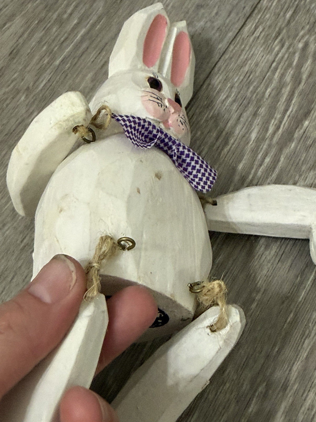 Wooden Bunny Rabbit Shelf Sitter Toy Vintage Terry’s Village Easter Needs Repair