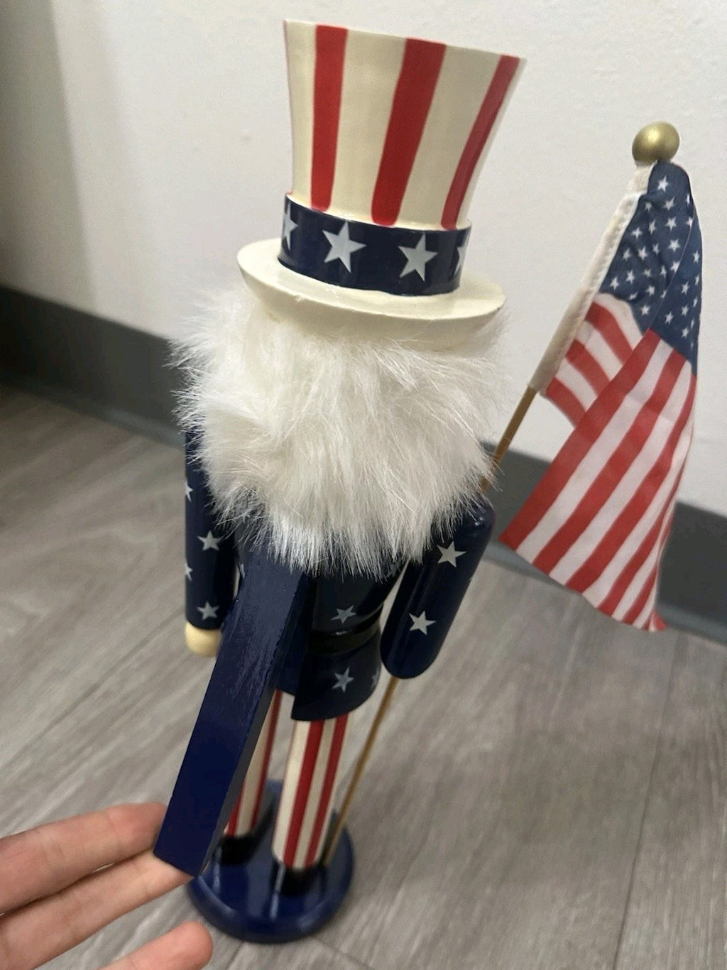 Americana Stars & Stripes Nutcracker Red White & Blue American Flag 14 3/4” EUC