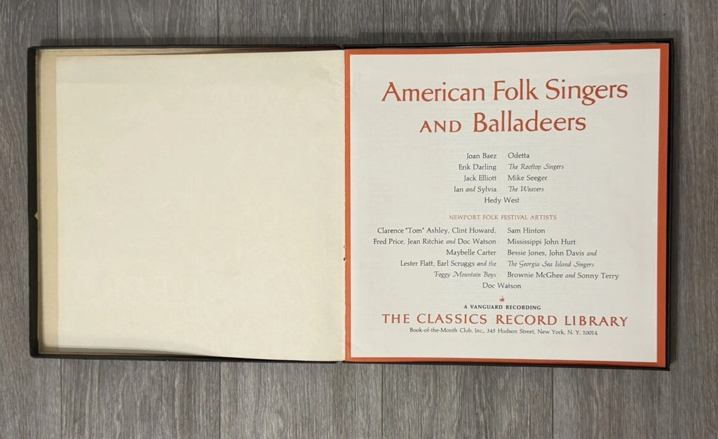 AMERICAN FOLK SINGERS & BALLADEERS Vanguard SRL-5644 3-Lp Box Set one Missing LP