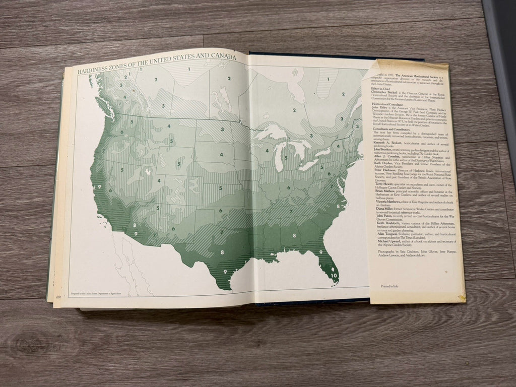 American Horticultural Society Encyclopedia 1989 Hardcover Dust Jacket Vintage