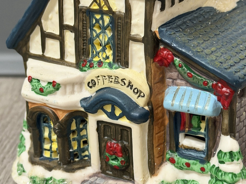 4.5" Tall Ceramic Christmas Village Coffee Shop