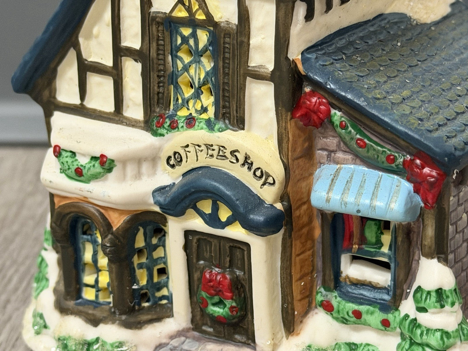 4.5" Tall Ceramic Christmas Village Coffee Shop