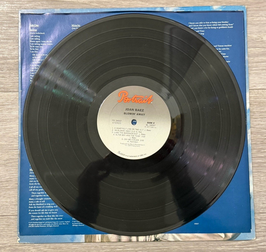 JOAN BAEZ BLOWIN AWAY Promo W/ Art Insert LP~Vinyl VG+