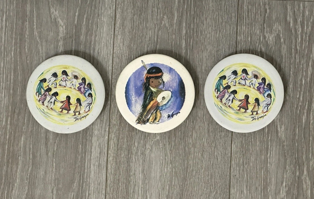 Ted DeGrazia Sandstone Creations Coasters Southwestern Style Children 4.25"