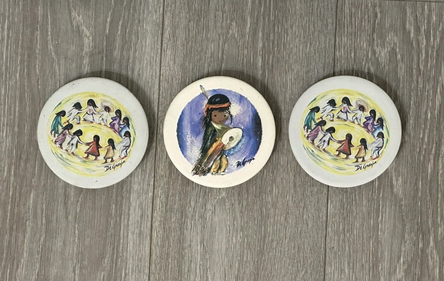 Ted DeGrazia Sandstone Creations Coasters Southwestern Style Children 4.25"
