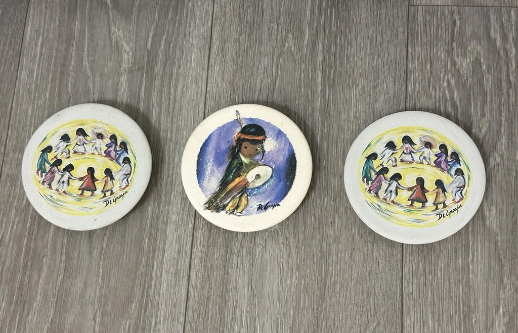 Ted DeGrazia Sandstone Creations Coasters Southwestern Style Children 4.25"
