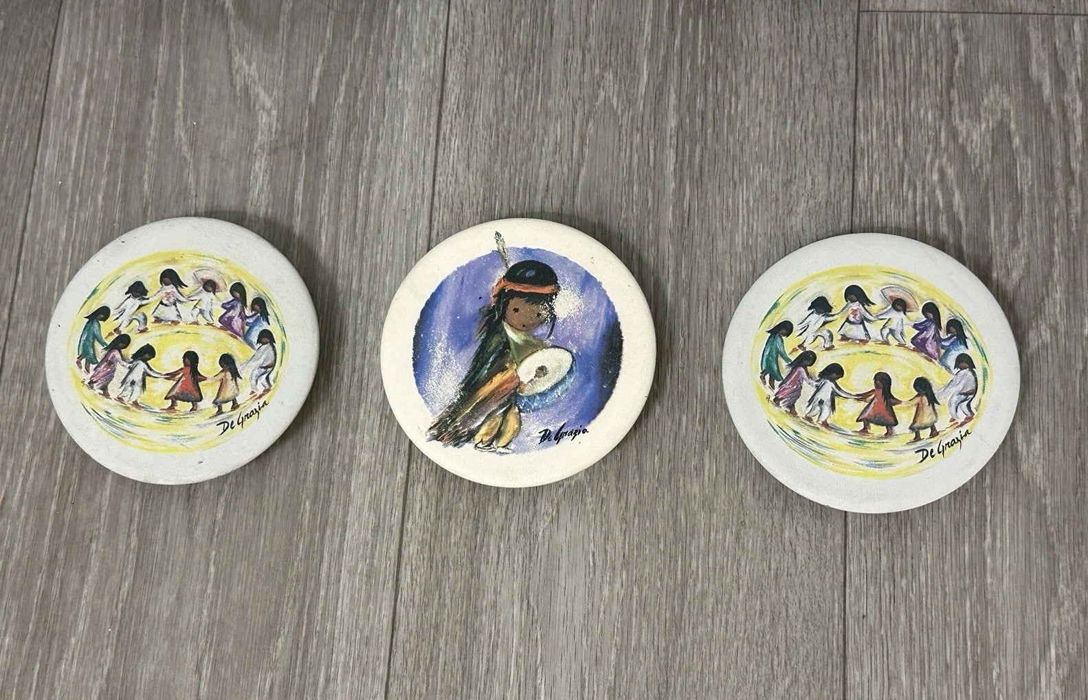 Ted DeGrazia Sandstone Creations Coasters Southwestern Style Children 4.25"