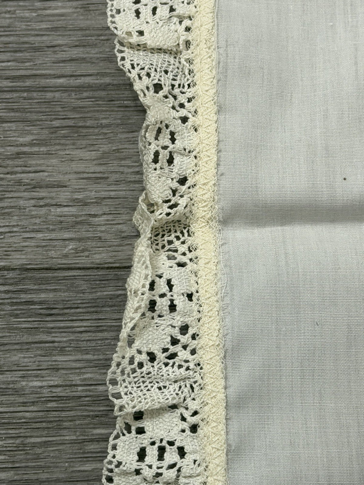 Vintage Handkerchief Crochet Edge 23" square approx. Floral Edge