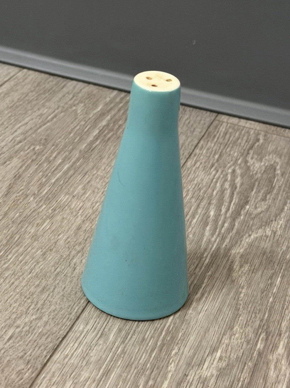 Mid-century Cera-Stone Salt Shaker 4.75” Light Blue
